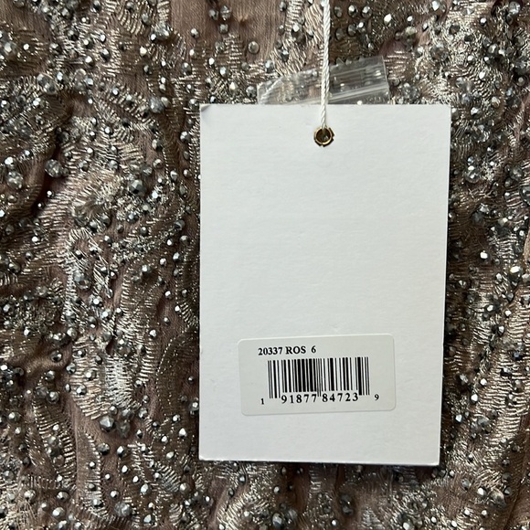 Mac Duggal 20337 NWT EMBELLISHED BOW BELT ILLUSION LONG SLEEVE A LINE DRESS - Picture 8 of 9